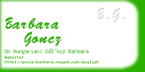 barbara goncz business card